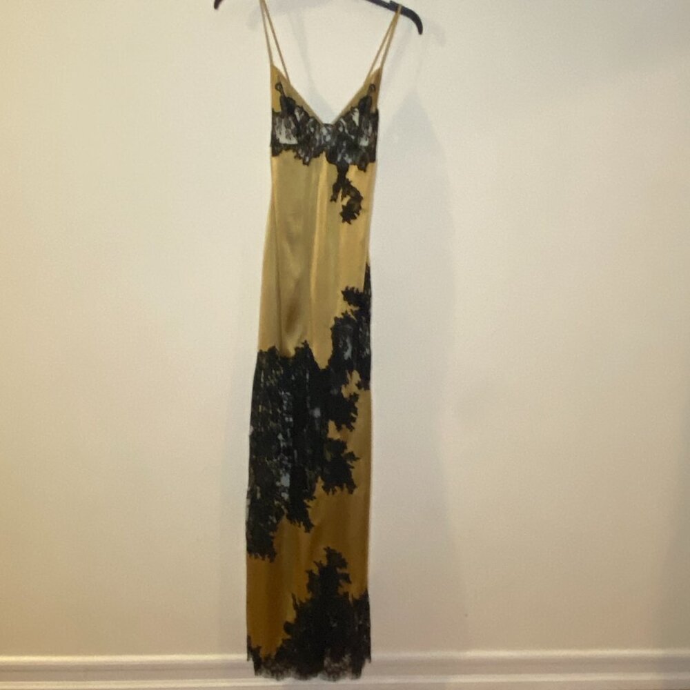 Agent Provocateur Nayeli Gold Black Silk Slip Dress AP2 Small - Picture 16 of 16